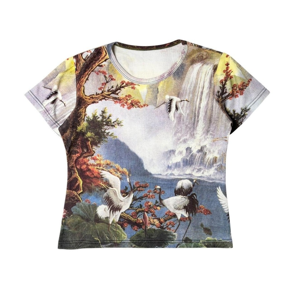 crane graphic art print tee